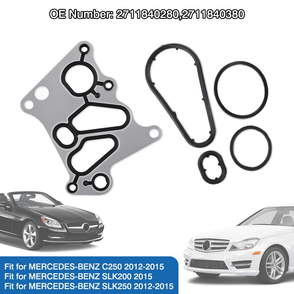 5pcs Car Engine Oil Cooler Gaskets Rubber 2711840280 2711840380 A2711840280 2711801010 For MERCEDES-BENZ C250 SLK200 SLK250