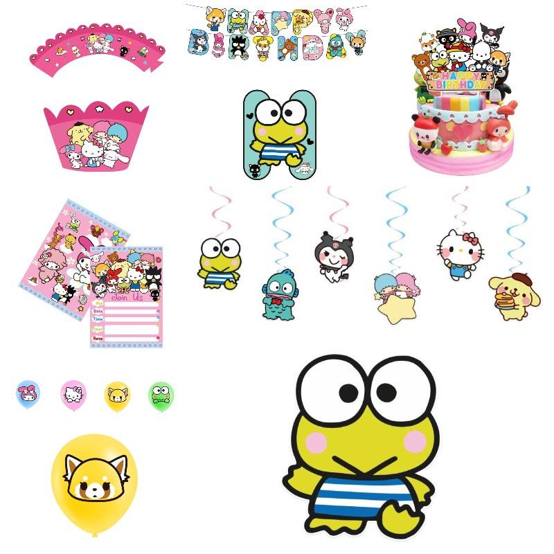 Набор декораций для вечеринки в честь дня рождения Мелоди Куроми Sanrio с шарами и топперами для торта. Прочный и веселый!
