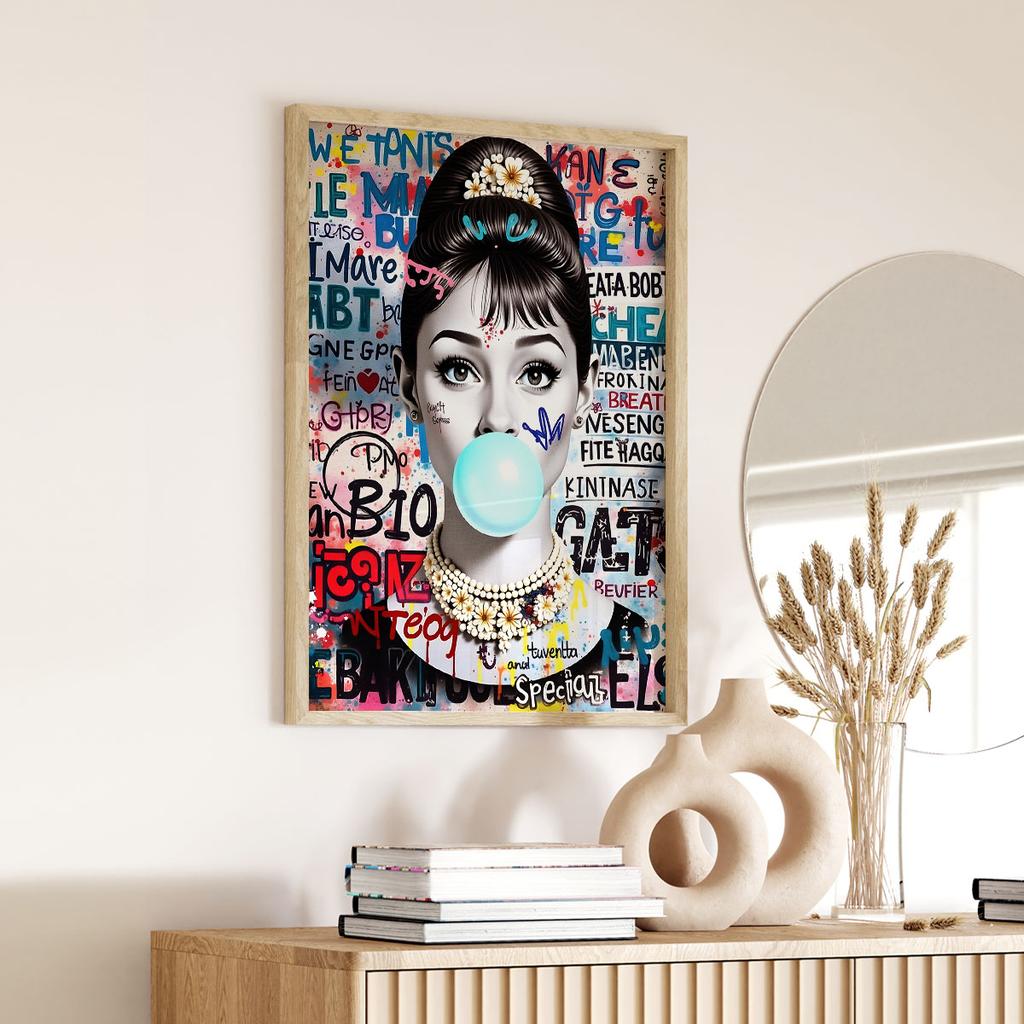 Audrey Hepburn Poster with a Balloon