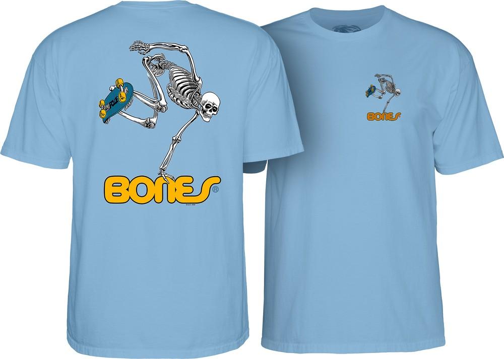 Powell Peralta BONES SKATEBOARDING СКЕЛЕТ Футболка для скейтбординга НЕБЕСНО-ГОЛУБОЙ Унисекс Футболка
