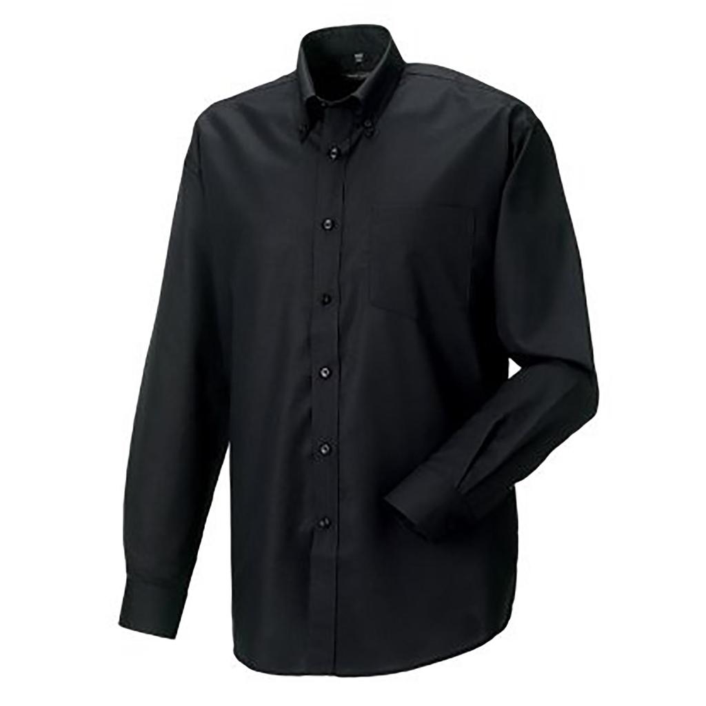 Russell Collection Mens Long Sleeve Easy Care Oxford Shirt