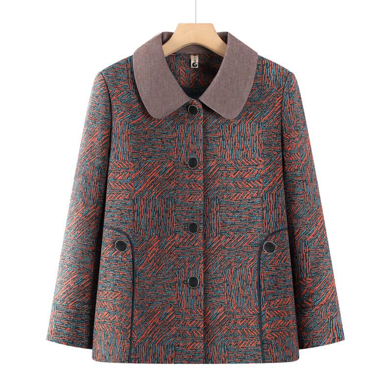 TUCANO Women's Autumn Abstract Pattern Lapel Jacket