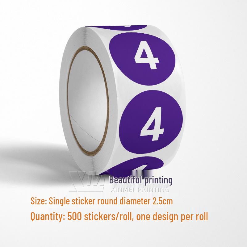Самоклеящиеся круглые наклейки с номерами 1-33 – Цветные этикетки-идентификаторы в рулоне