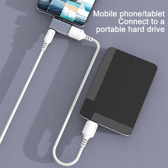 Адаптер Micro USB к USB с угловым удлинителем 90 градусов, с функцией OTG и портом внешнего питания, стабильный ток, адаптер питания