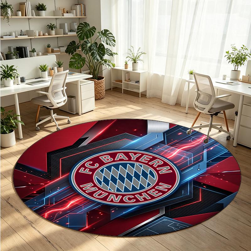 Bayern Munich Printed Round Crystal Velvet Rug Soft Non Slip Floor Carpet For Bedroom Holiday Gift