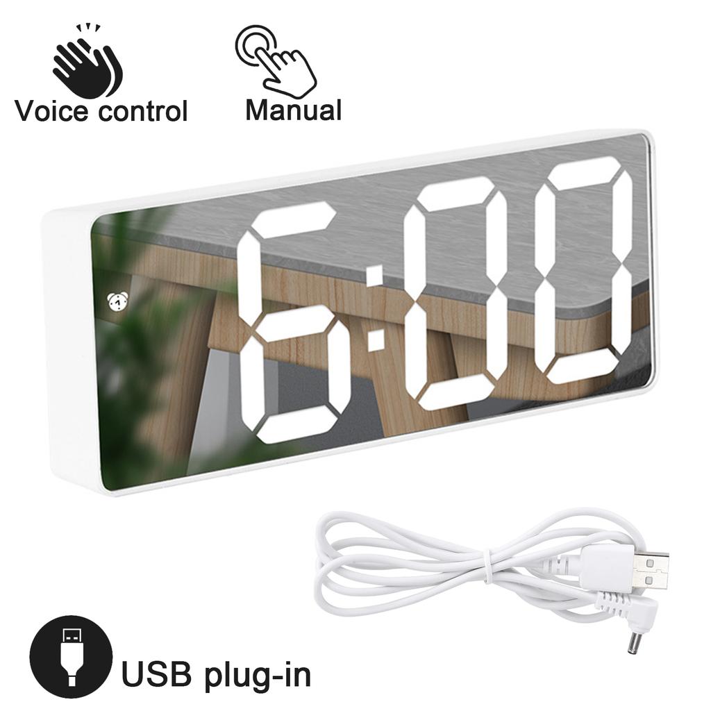 Новейшие цифровые часы светодиодный будильник спальня электронные настольные часы с температурным дисплеем регулируемая яркость 12/24 часа