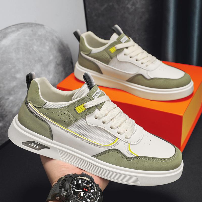 Men Sneakers 2024 New Autumn Flat Casual Shoes Breathable Outdoor Lace Up Anti Slip Comfort Mesh Fabric Fashion Skateboard Shoes