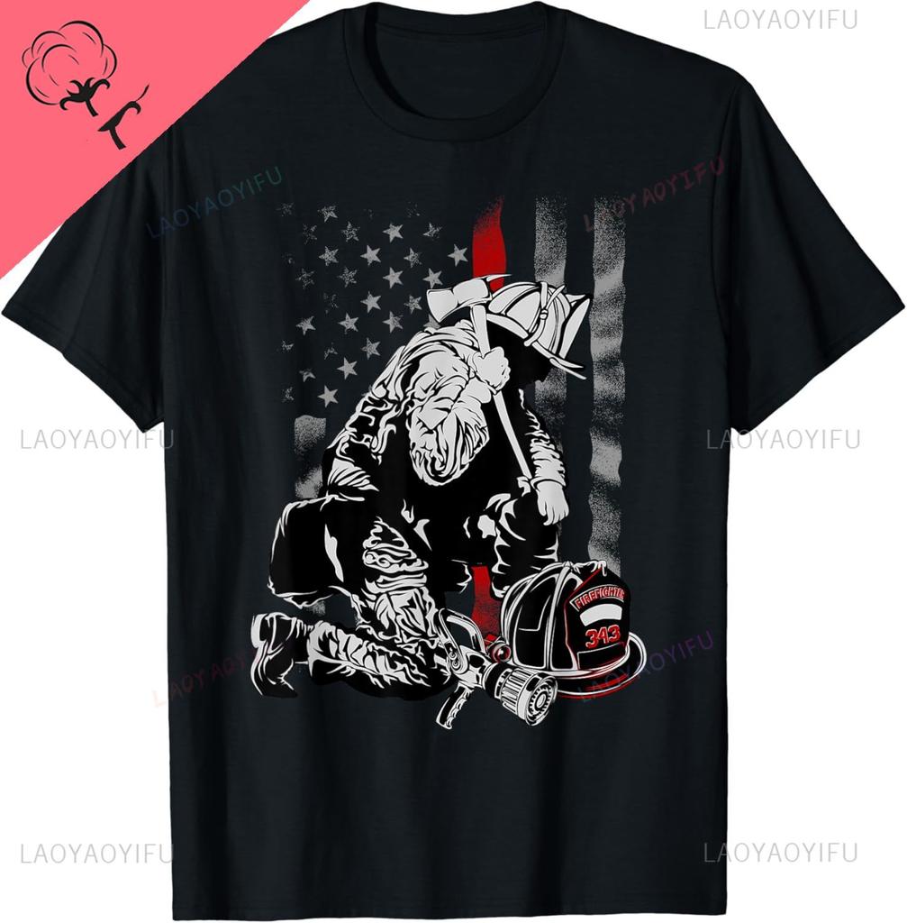 Fireman American Flag Shirt Thin Red Line Firefighter Shirt TShirt Support Colorado Fires Tshirts Custom Printed Graphic Tops