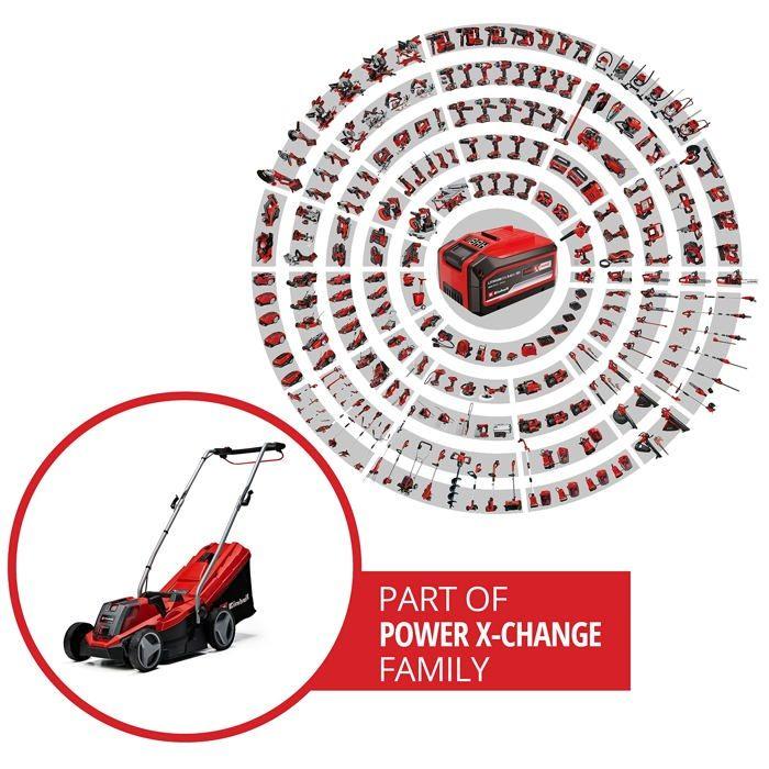 Einhell Tondeuse à gazon sans fil GE-CM 18/33 Li Kit PXC (18V, 200 m²) Livré avec Batterie 4,0 Ah et Chargeur
