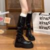 Black High Boots Autumn and Winter Thick-soled Boots Women's 2025 New Heightening Thin Leg Knight Boots Can Be Worn Twice