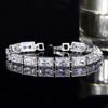 WWJ Trendy Women Wedding Wristband Princess Cut Cubic Zirconia Multi Color Bracelet