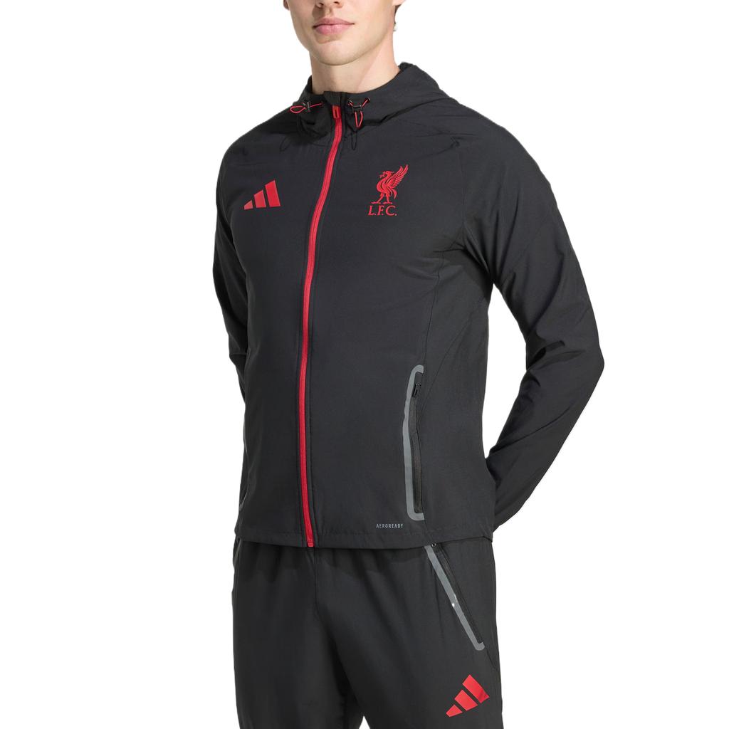 Adidas Tiro 25 Liverpool FC Competition Vis Tech Travel Hooded Long Sleeve Breathable Jacket Men Jacket JZ5556