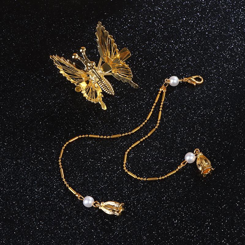 Butterfly Hairpin Hairdress Ancient Style Tassel Step Shaking Clip Duckbill Clip