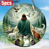 5pcs Jesus, Cat & Peace Dove Wooden Sign - 2D Wall Art for Home & Garden Decor, Perfect for Christmas & All Seasons, Christmas Decor