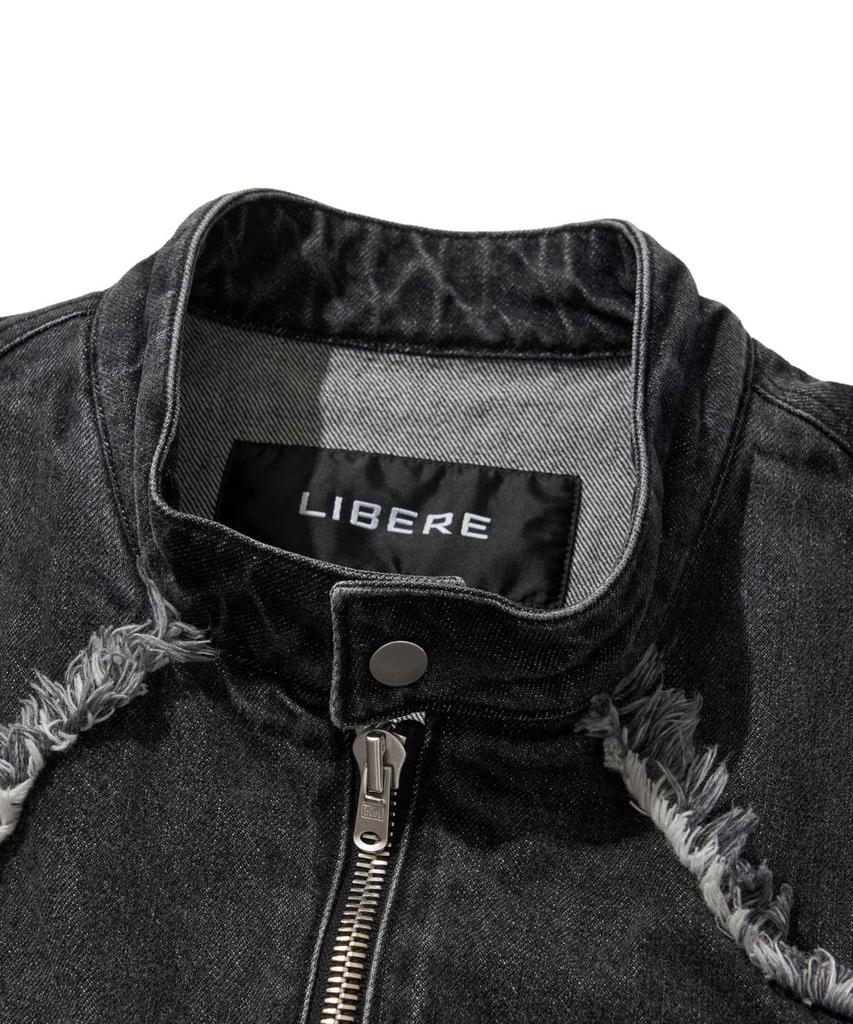 Libere Denim Biker Jacket / Black