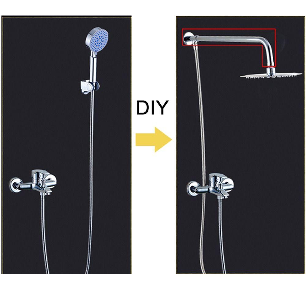 Wall Mounted Fixed Shower Arm G1/2 Shower Head Bars Extend Water inlet Tubes  Bathroom Hardware