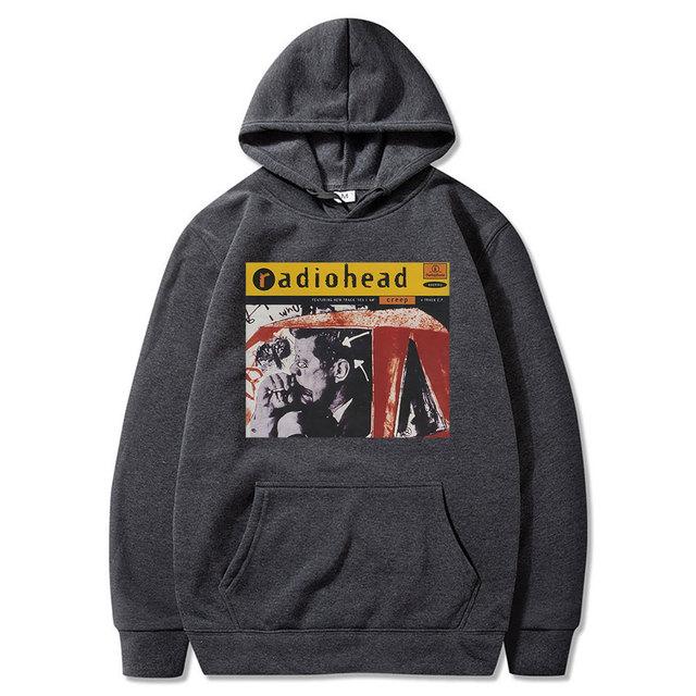 Radiohead English Rock Band 1985 Vintage Hoodie Unisex Music Album Print Sweatshirts Men's Long Sleeve Cotton Pullovers