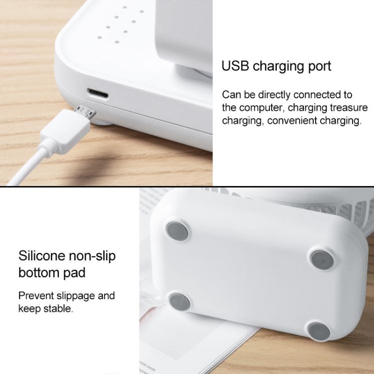 D606 4 Вт USB Перезаряжаемый Портативный Четырехскоростной Регулируемый Настольный Вентилятор