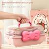 3-layer Handheld Tissue Storage Box Makeup Separator Children Girls Diy Handheld Ticket Sticker Organizer Box Pure Pattern