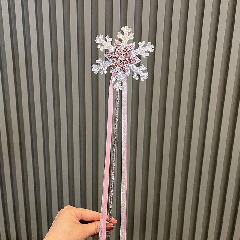 Ice and Snow Princess Hair Accessory Set: Magic Wand, Long Veil, Crown Headband, and Jewelry Gift for Girls