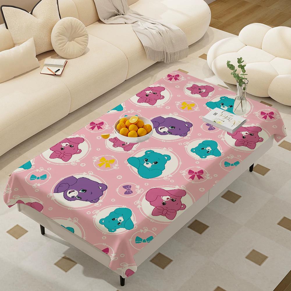 C-Care-B-Bears Прямоугольная Скатерть Декор Стола Многоразовая Водонепроницаемая Скатерть для Кухонного Обеденного Стола Украшение для Праздничной Вечеринки