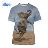 Милая футболка с 3D-принтом слона, мужская повседневная футболка с коротким рукавом, новая мужская футболка