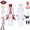 Lucifer Hazzbin Cosplay Costume Bow Tie Costume Men Uniform Suit Jacket Vest Pants Wig Halloween Birthday Party Men Costume