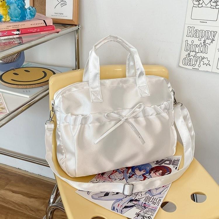 Стильная городская сумка кроссбоди для женщин, повседневная холщовая нейлоновая сумка с деталью в виде банта