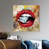 Modern Sexy Lip Bite Diamond Canvas Painting Posters and Prints Wall Art Pictures for Living Room Home Decoration
