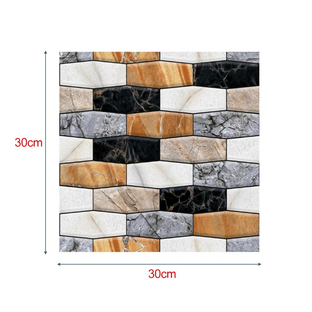 12''×12'' Самоклеящиеся обои Снимаемые контактные обои для кухни, ванной комнаты 3D Настенный стикер Обои-плитка