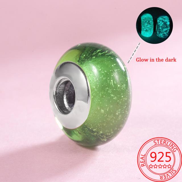 Красочные бусины из муранского стекла, волнистые стеклянные бусины, подвески, подходят для брендового браслета, женские ювелирные изделия из стерлингового серебра 925 пробы