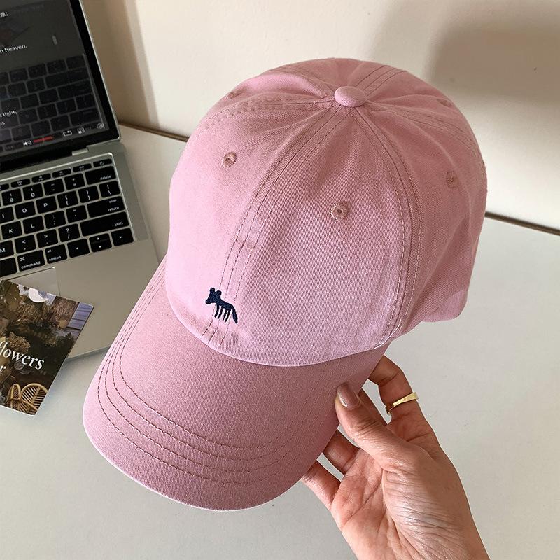 Little Fox Baseball Cap Female Spring and Autumn Big Head Circumference Showing Face Small Peaked Cap Enlarged and Deepened Wide Brim