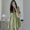 Plus Size Women Summer Shirt Dress Loose Korean Short Sleeve Dresses