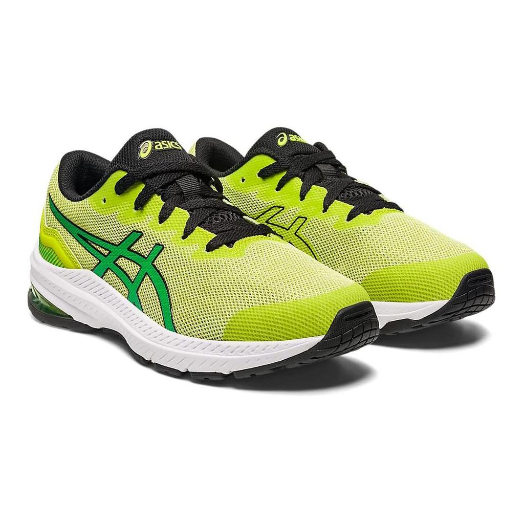 Asics GT-1000 11 Ткань Легкие Прочные Влагоотводящие Уличные Фитнес Кроссовки для Бега Детские Кроссовки Черные Зеленые 1014A237-301