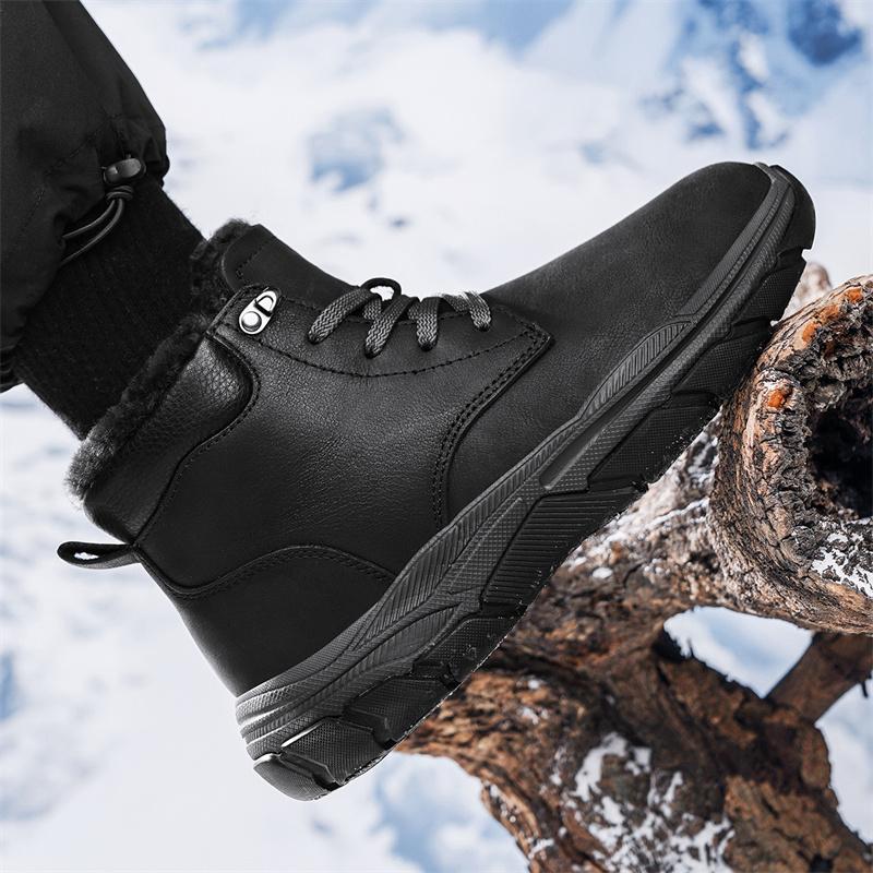 Мужские зимние ботинки, ретро-армейские ботинки, кожаные, противоскользящие, износостойкие, мужские зимние ботинки для активного отдыха