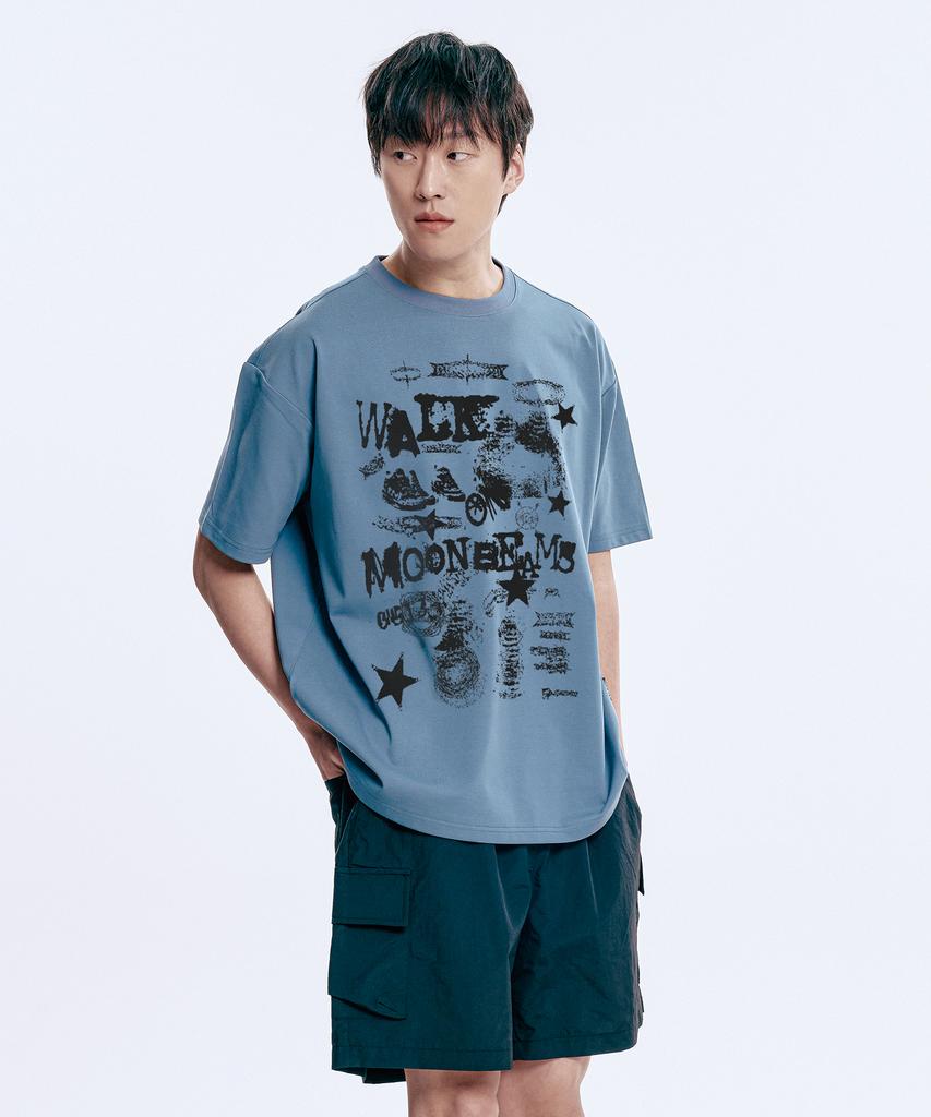 WILDROCK [Set] Wild Graphic Cool Cotton Oversized Short Sleeve T-Shirt (Select 2 From 6)
