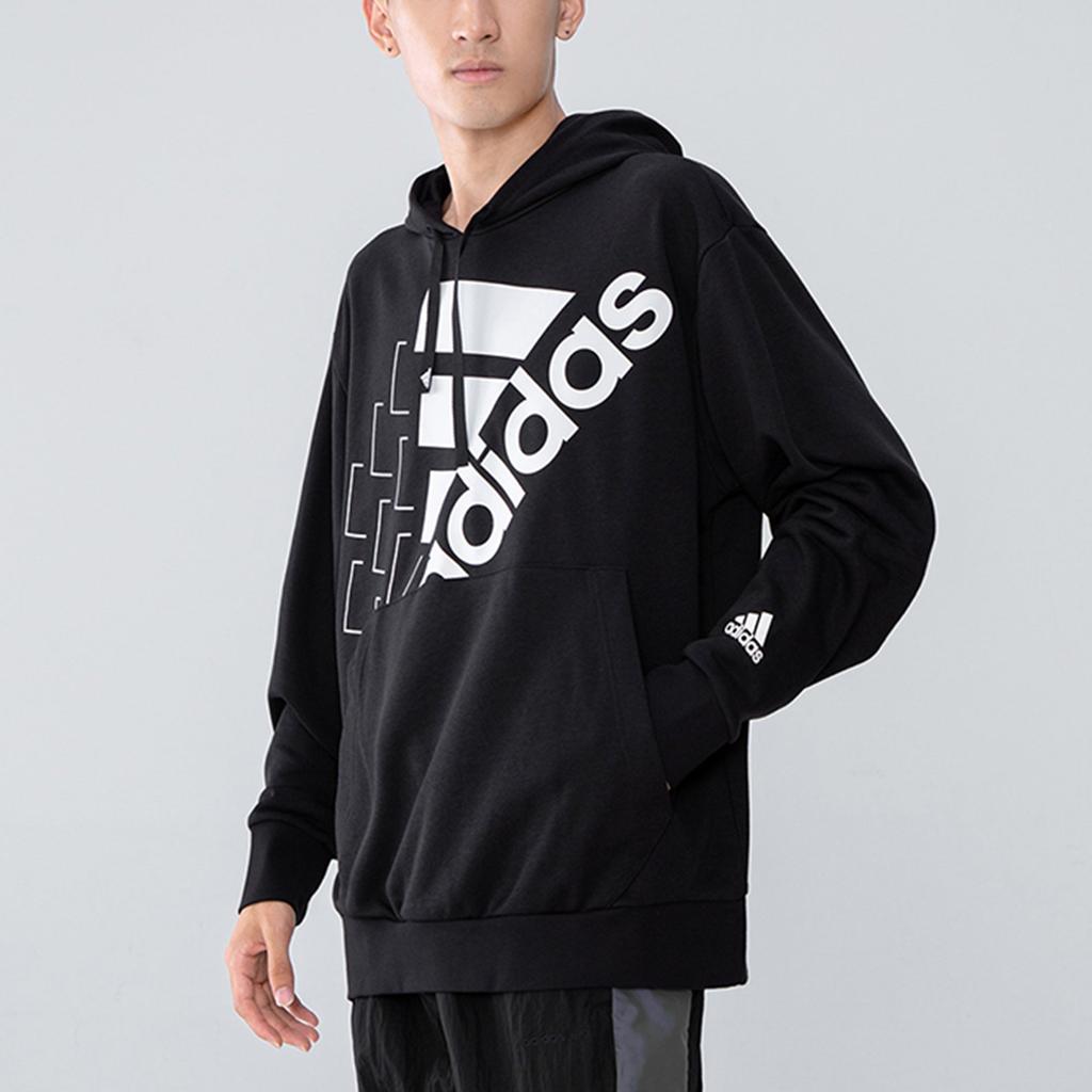 adidas Мужская спортивная толстовка с большим логотипом, черная GS8747