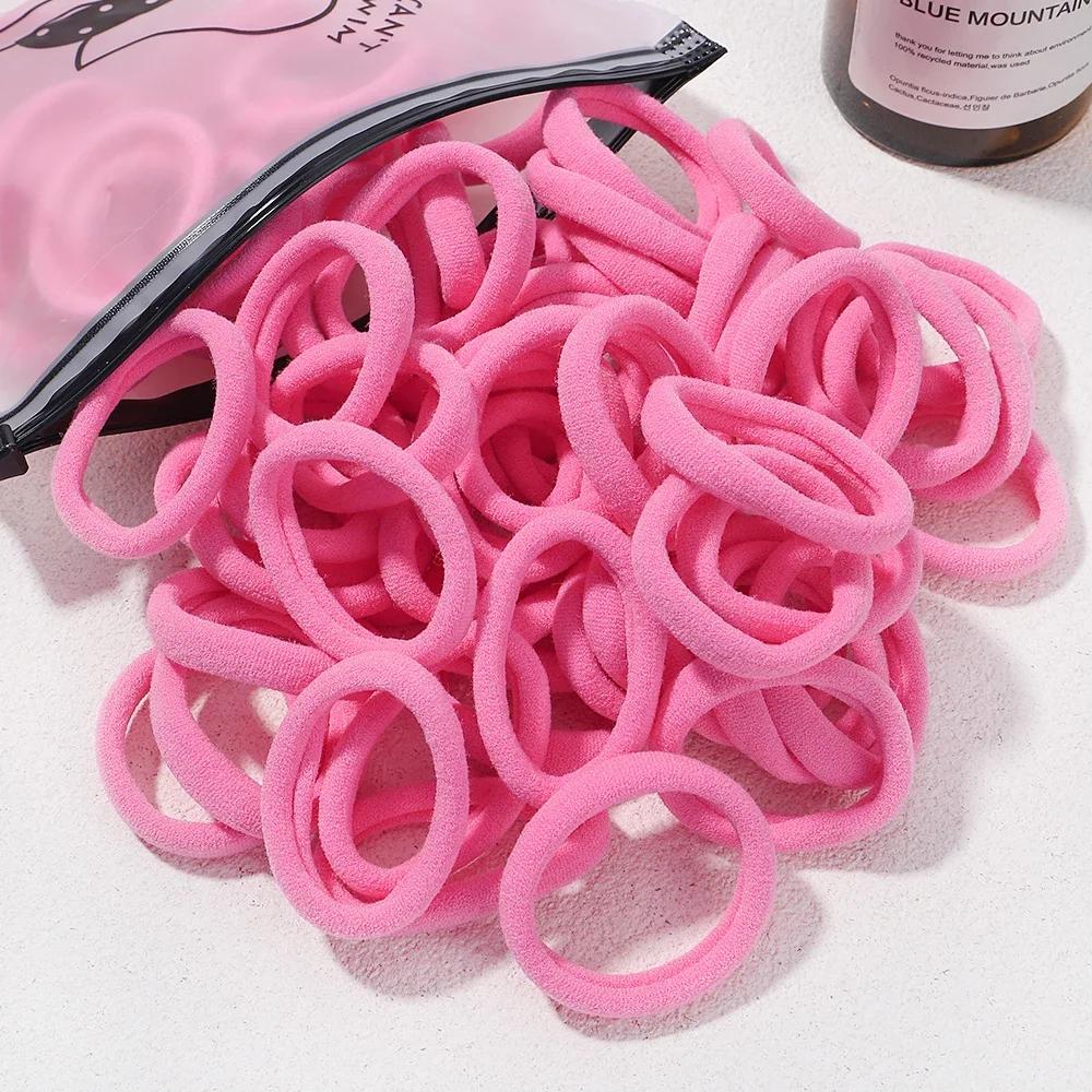 30/50/100PCS/Lot Girl Mix Colors Hair Bands Basic Hair Ties Elastic Headband Hair Scrunchies Women Accessories Ponytail Holder