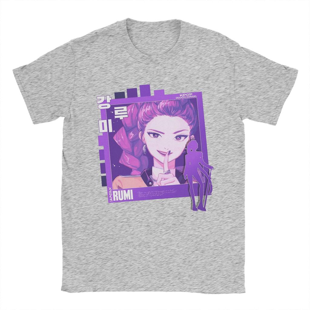 Руми Графический Фотокарточка Kpop Охотники на Демонов Футболка Мужская Хлопковая Повседневная Футболка Круглый Воротник Футболка С Коротким Рукавом Топы Подарок