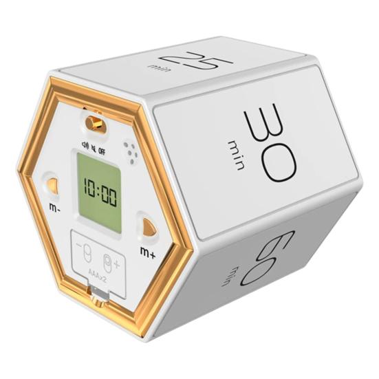 Вращающийся таймер Pomodoro на 5-60 минут, светодиодный дисплей, ползунковый переключатель, шестигранный стол, перевернутый таймер производительности, вибрация, беззвучный будильник для работы, учебы, кухни