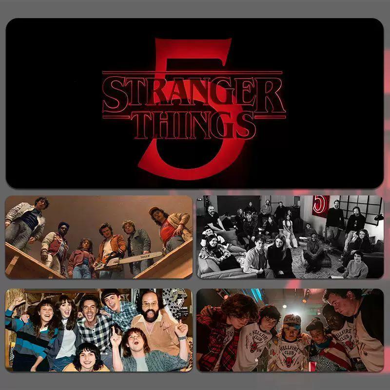 Кожаный коврик для мыши Stranger Things Маленький Большой Кадр из Фильма Настольный коврик для общежития Киберспорт Противоскользящий коврик для мыши и клавиатуры Персонализированный Креативный настольный коврик