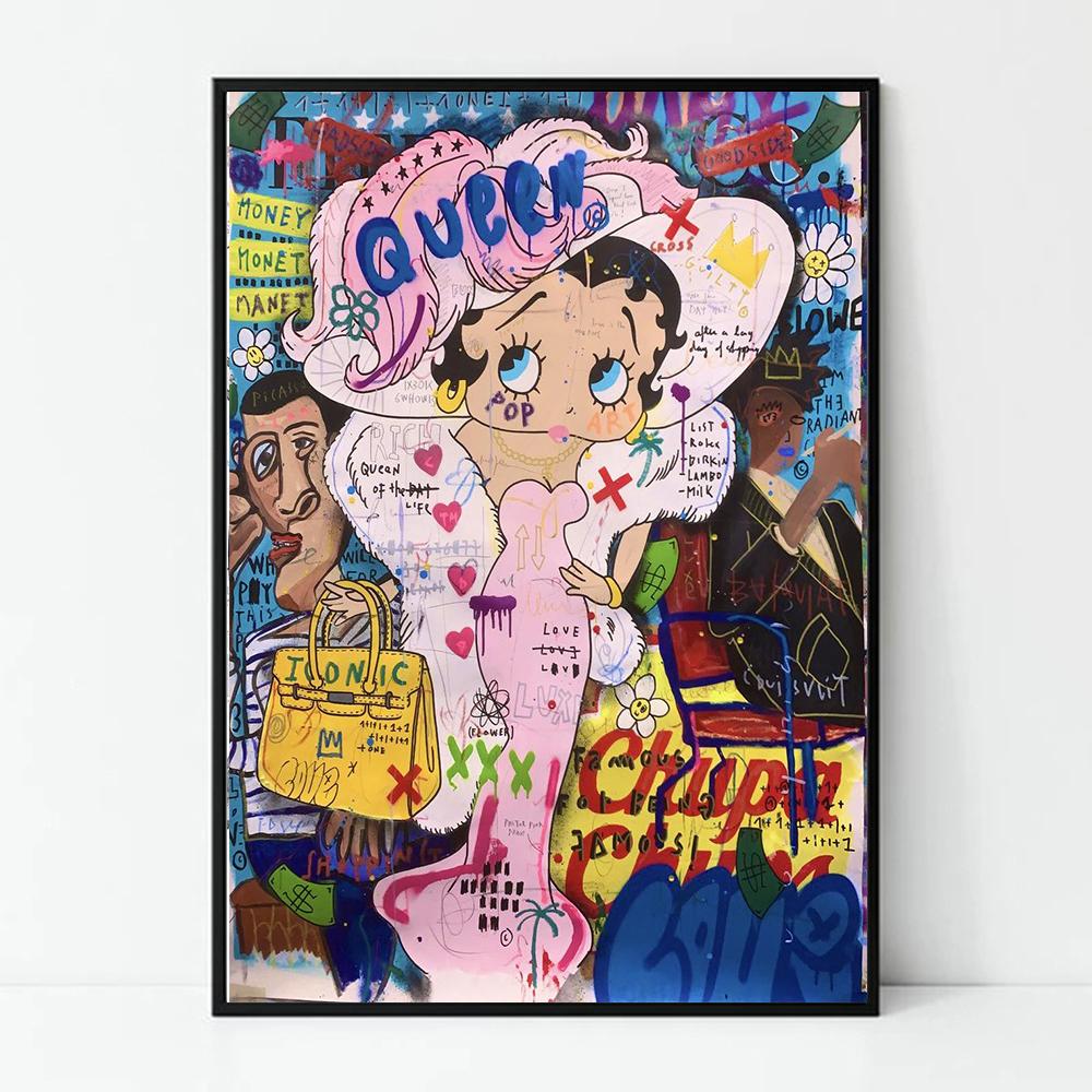 Street Graffiti Style Wall Art Poster Fashion Mona Lisa Lady Liberty Home Room Decor Canvas Painting Mural Picture Print Artwork