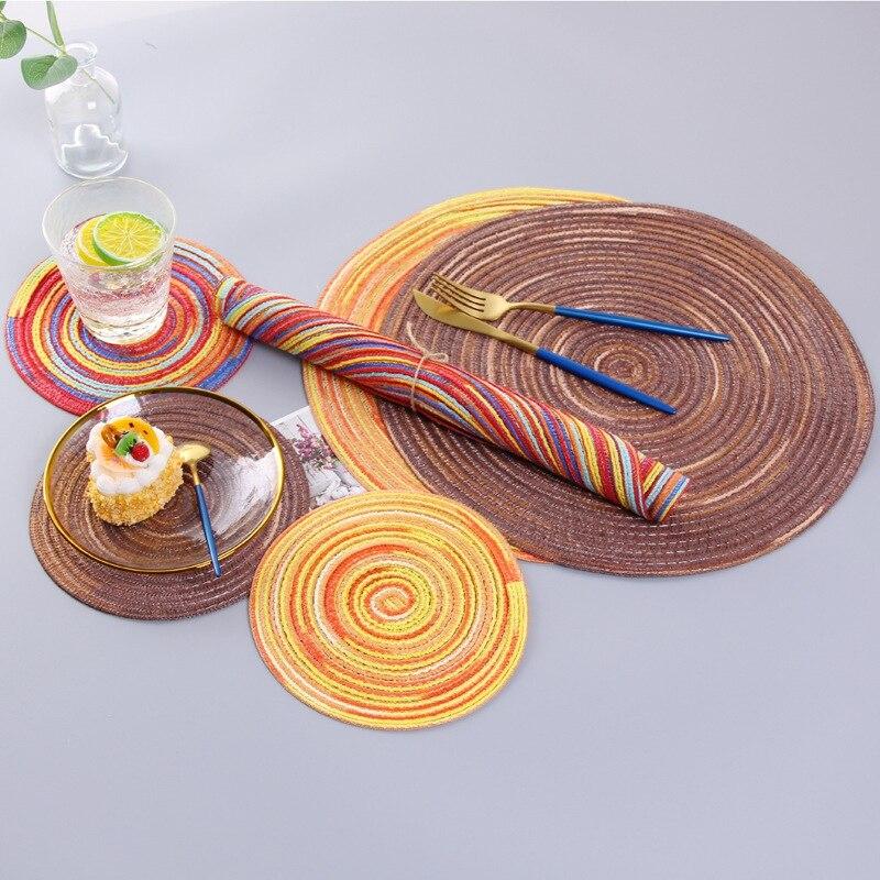 Round Braided Placemat Anti Scald Elegant Beautiful Home Decoration
