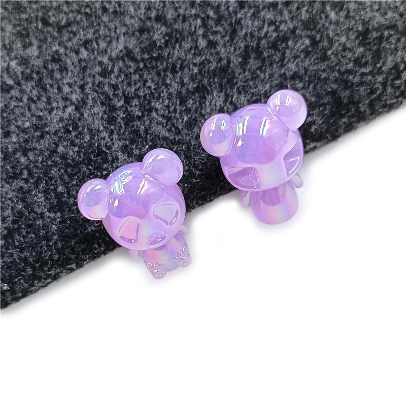 5 шт., УФ-фантомный цвет, стерео бусины в виде панды с задним отверстием, модные ювелирные изделия, серьги «сделай сам», ожерелье, аксессуары ручной работы