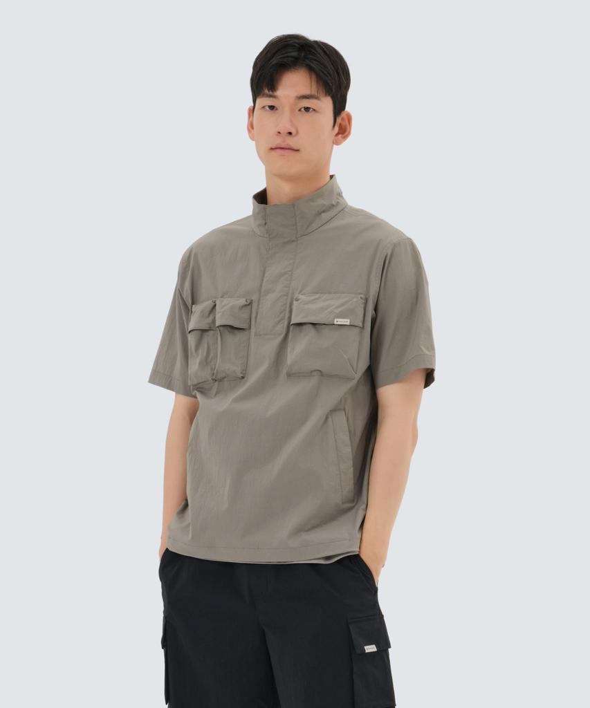 Анорак с коротким рукавом Snowpeak Apparel Root Stand Neck (S25Mmran64) Хаки серый