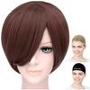 CaseEden Cosplay Wig, Premium, Smooth Short Bob, Dark Brown, WIG6119