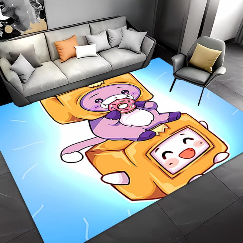 1pc Lankybox Foxy and Rocky2 Entrance Mat, Non-Slip Mat Area Rug,Room Decor, Outdoor Decor, Kitchen Rug,Doormat - Machine Washable, Easy to Clean