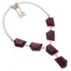Natural Garnet Gemstone Handmade 925 Sterling Silver Jewelry Necklace 18" w2P37