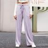 Women's Fashion Casual Elastic Drawstring High Waist Textured Wide Leg Straight Pants