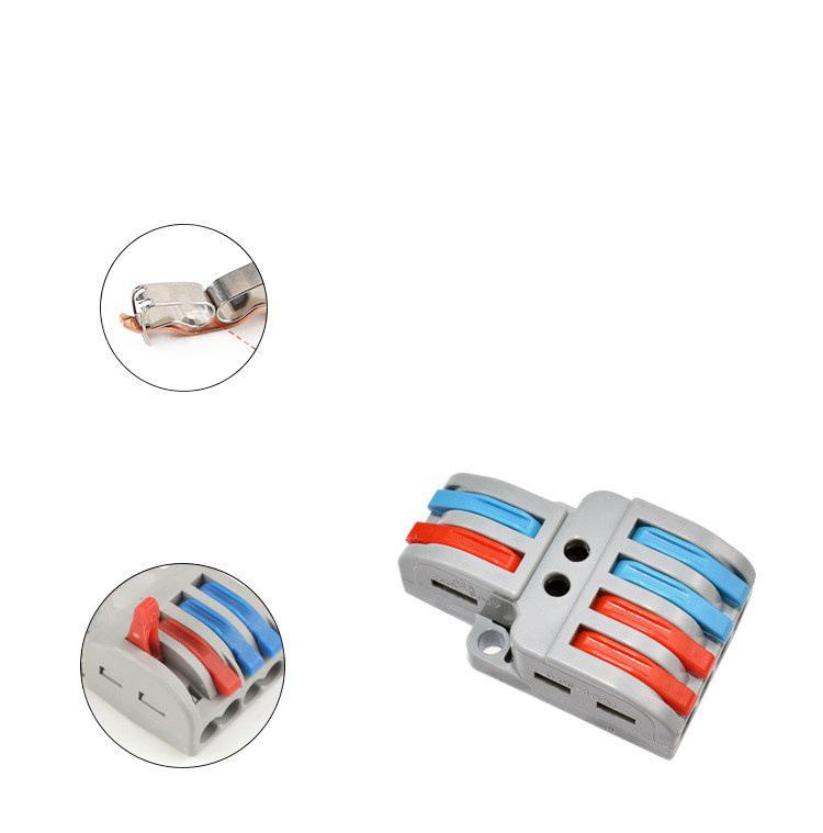 Быстроразъемный двухвходовой шестивыходовой разветвитель проводов с клеммной колодкой